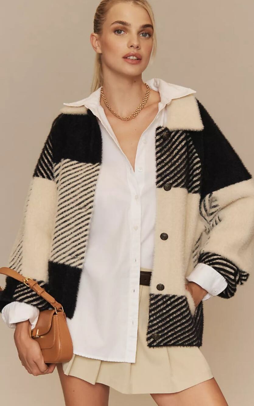 NWT Anthropologie NVLT Eyelash Knit Bomber Coatigan - XL
